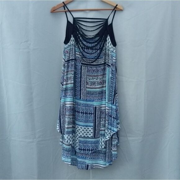 Anthropologie Blue and Black Patterned Dress - Picture 3 of 9